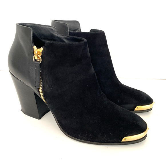Giuseppe Zanotti Ankle Boot Black Suede Round Toe 3" Heel Side Zip 37.5 7.5 - Picture 3 of 9